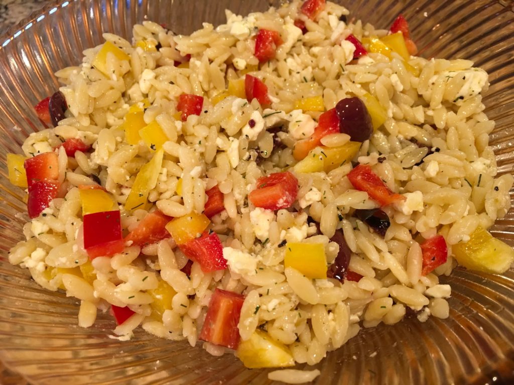 Orzo Pasta Salad with Sweet Bell Peppers & Feta Cheese